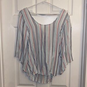 DREW Striped Bow Back 3/4 sleeve top | NWT
